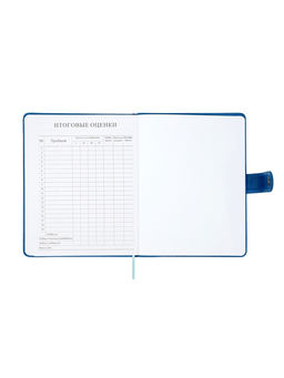 Дневник школьный 1-11 класс, лассе, обложка искуственная кожа синяя, с хлястиком