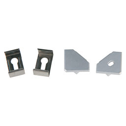UFE-N04 SILVER A POLYBAG Набор аксессуаров для алюминиевого профиля. Крепежные скобы (4 шт., сталь) и заглушки (4 шт., пластик). Цвет серебро. ТМ Uniel