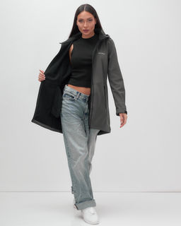 Парка спортивная женская с капюшоном softshell темно-серого цвета 9568TC - Mtforce фото 17