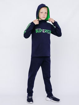 CRB wear/!CWJB 90111-41 Комплект для мальчика (толстовка, брюки),темно-синий/Ex.Cherubino  фото 3