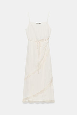VESTIDO MIDI LENCERO ENCAJE / Crudo - Zara фото 6