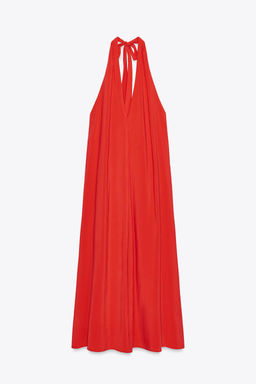 HALTER MIDI DRESS WITH TIE - Zara фото 3