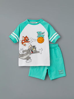Tom ve Jerry Bask?l? Erkek ?ocuk Ti??rt ve ?ort 2li