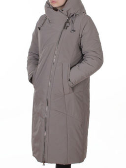 M-9102 GRAY/BEIGE Пальто зимнее женское (верблюжья шерсть, 120 гр. холлофайбер)
