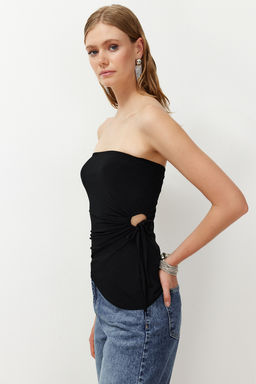 Siyah Cut Out/Pencere Detayl? Detayl? Orme Bluz TPRSS24BZ00034 - Trendyolmilla фото 3
