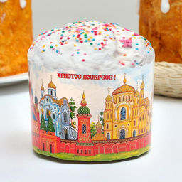 Цена за 1900 шт. Форма для выпечки кулича бумажная Деко-про «Кремли», 11×8.5 см, одноразовая, МИКС