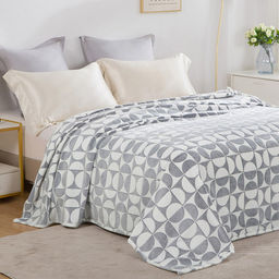 Плед/покрывало 150х200см "Аляска", велсофт "Bamboo" набивной, полиэстер 100%, плотность 260г/м2, упаковка: 16х33см пояс бумажный, "Домашняя мода" (Россия)