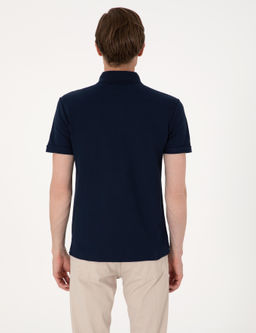 Lacivert Slim Fit %100 Pamuk K_vr_lmaz Amerikan Pike Polo Yaka Basic Ti__rt - Pierre cardin фото 5