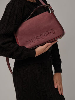 Сумка замшевая на плечо Deboro 30790 бордовое вино