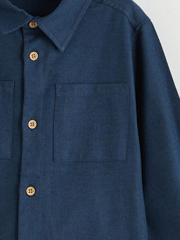 Basic Gabardin Uzun Kollu Erkek ?ocuk G?mlek