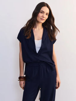 Льняная блуза с отложным воротником ZR2605012003-47 / Zarina