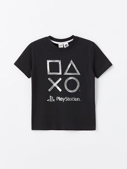 Bisiklet Yaka PlayStation Bask?l? Erkek ?ocuk Ti??rt - Waikiki фото 3