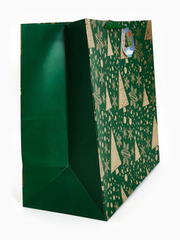 Пакет подарочный с шильдиком «Новогодний», 40 × 40 × 20 см, тиснение, конгрев, 3D-эффект