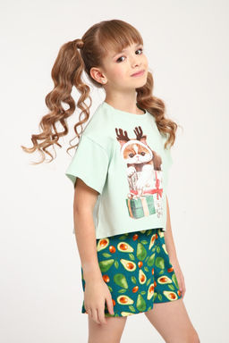 Пижама для девочки ПД-019-073 Кот Новый год