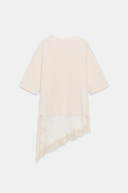CONTRAST LACE T-SHIRT - Zara фото 15