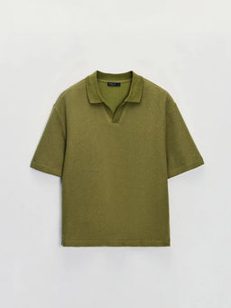 Футболка поло из фактурного хлопка / Zarina