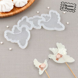 Силиконовый молд для леденцов и шоколада Голуби, 7?6, 4?4 см, прозрачный