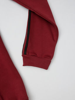 058 Детский утепленный костюм с лампасами, бордо - Knitka wear фото 6