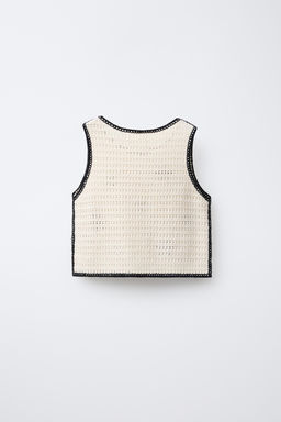 FLORAL CROCHET KNIT TOP - Zara фото 2