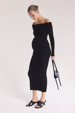 MAMA Vestido off-the-shoulder en punto de canale