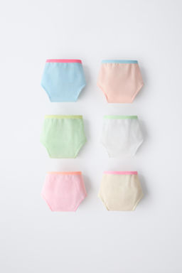 6-14 YEARS/ SIX-PACK OF BRIEFS WITH NEON DETAILING
