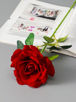 Цветы искусственные «Роза Аманда», бархат, d=11 см, h=58 см, красные