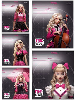 Цена за 10 шт. Тетрадь 12л. Prof-Press линия "PINK&BLACK" (Т12-3754) обложка - мелованная бумага