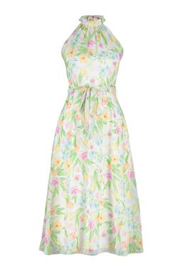 TRENDYOLMILLA Ekru Cicek Desenli Kusakl? A Kesim Halter Yaka Kolsuz Midi Astarl? Dokuma Elbise TWOSS20EL2536  фото 18