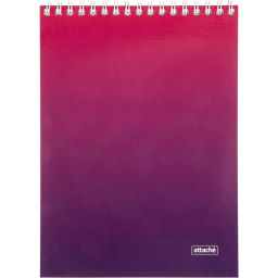 Бизнес-тетрадь А5 80л Attache Градиент Малиновый клетка, 65г, греб, УФ-лак  фото 2