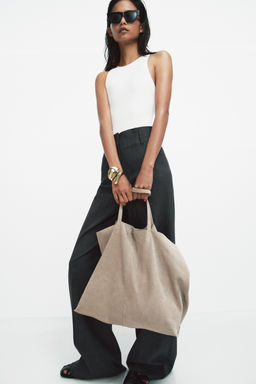 BOLSO PIEL SERRAJE MAXI SHOPPER / ARENA/MARR?N - Zara фото 2
