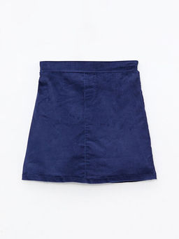 Beli Lastikli Basic Kadife K?z ?ocuk Etek