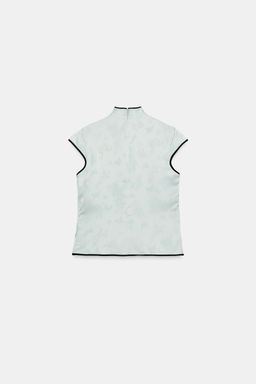 TOP SATINADO VIVOS ALAMAR / Verde agua - Zara фото 6