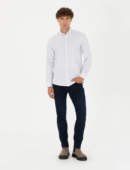 Lacivert Slim Fit Uzun Kollu G_mlek