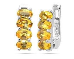 Серьги из серебра цитрин, Сена