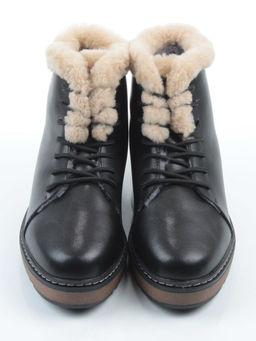 04-5606-1 BLACK Ботинки зимние женские (натуральная кожа, 100% шерсть)