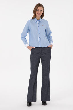 Женские брюки из парусины цвета индиго Неожиданная скидка в корзине