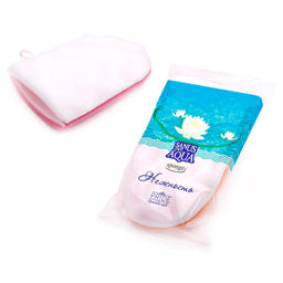 Губка-рукавичка банная для тела "Нежность" 21х14х2см, профилированная, пенополиуретан, плотность 16кг/м3 (Россия)