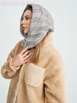 Тэрри плащевка клетка Капюшон женский