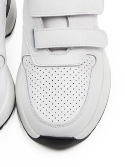 03-YG452-1 WHITE Кроссовки женские (натуральная кожа)