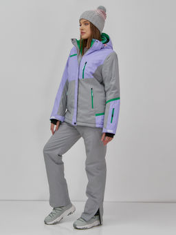 Гоннолыжная куртка женская зимняя сиреневого цвета 709Sn - Chunmai фото 9