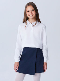 Polo Yaka Uzun Kollu K?z ?ocuk Ti??rt