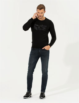 Siyah Slim Fit Bisiklet Yaka Triko Kazak - Pierre cardin фото 4