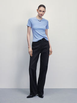 Базовая футболка с эффектом стирки / Zarina  фото 2