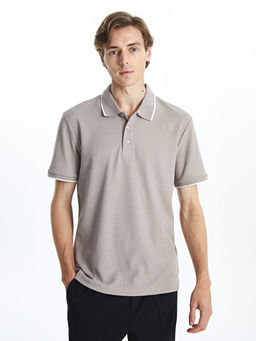 Polo Yaka K?sa Kollu Pike Erkek Dokulu Ti??rt