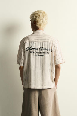 CAMISA RELAXED FIT RAYS BORDADOS / Crudo - Zara фото 3