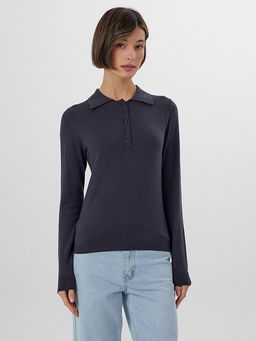 Поло женское серое