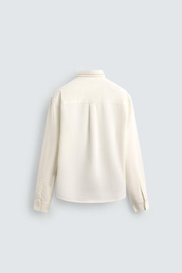 EMBROIDERED COTTON/LINEN SHIRT - Zara фото 9