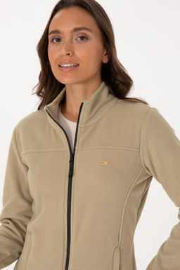 Kad_n A__k Haki Fermuarl_ Dik Yaka Polar Sweatshirt - U.s. polo assn фото 2