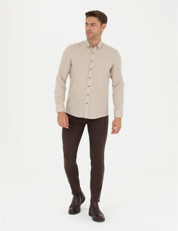 Bej Slim Fit Uzun Kollu G_mlek - Pierre cardin фото 4