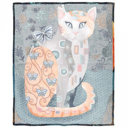 Салфетка хозяйственная 50х60см "Кошки" 2, рогожка 171г/м2, хлопок 100%, без упаковки, "Домашняя мода" (Россия)